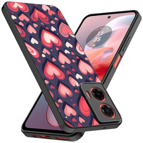 Motorola Moto G Power 2024 telefoonhoesje met hartjes opdruk groot (2)