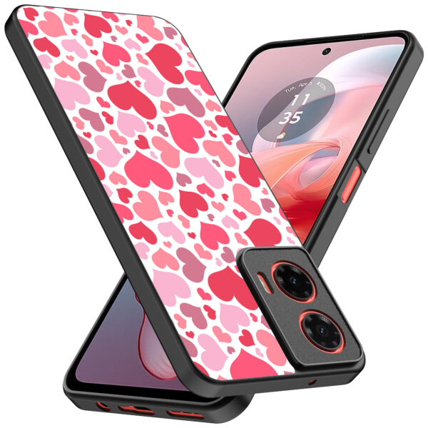 Motorola Moto G Power 2024 telefoonhoesje met hartjes opdruk transparant (2)