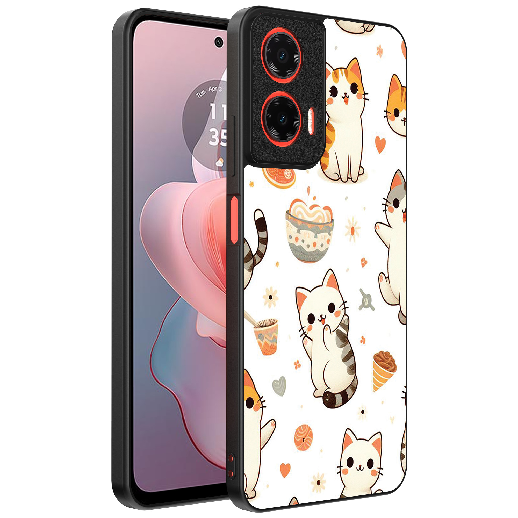 Motorola Moto G Power 2024 telefoonhoesje met katten opdruk (1)