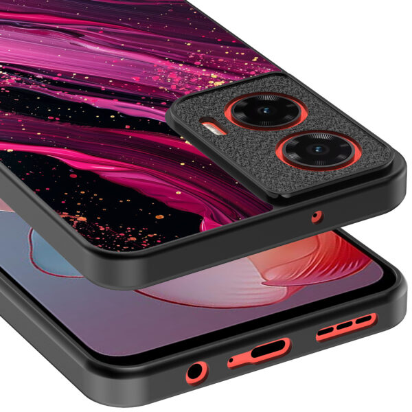 Motorola Moto G Power 2024 telefoonhoesje met paars roze marmer opdruk (4)