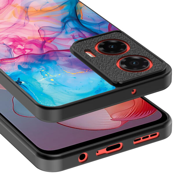 Motorola Moto G Power 2024 telefoonhoesje met regenboog acryl marmer opdruk (4)