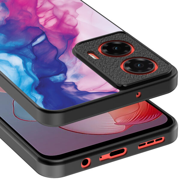 Motorola Moto G Power 2024 telefoonhoesje met roze blauw marmer opdruk (4)