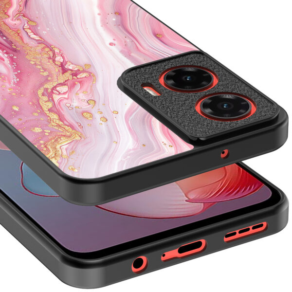 Motorola Moto G Power 2024 telefoonhoesje met roze marmer opdruk (4)