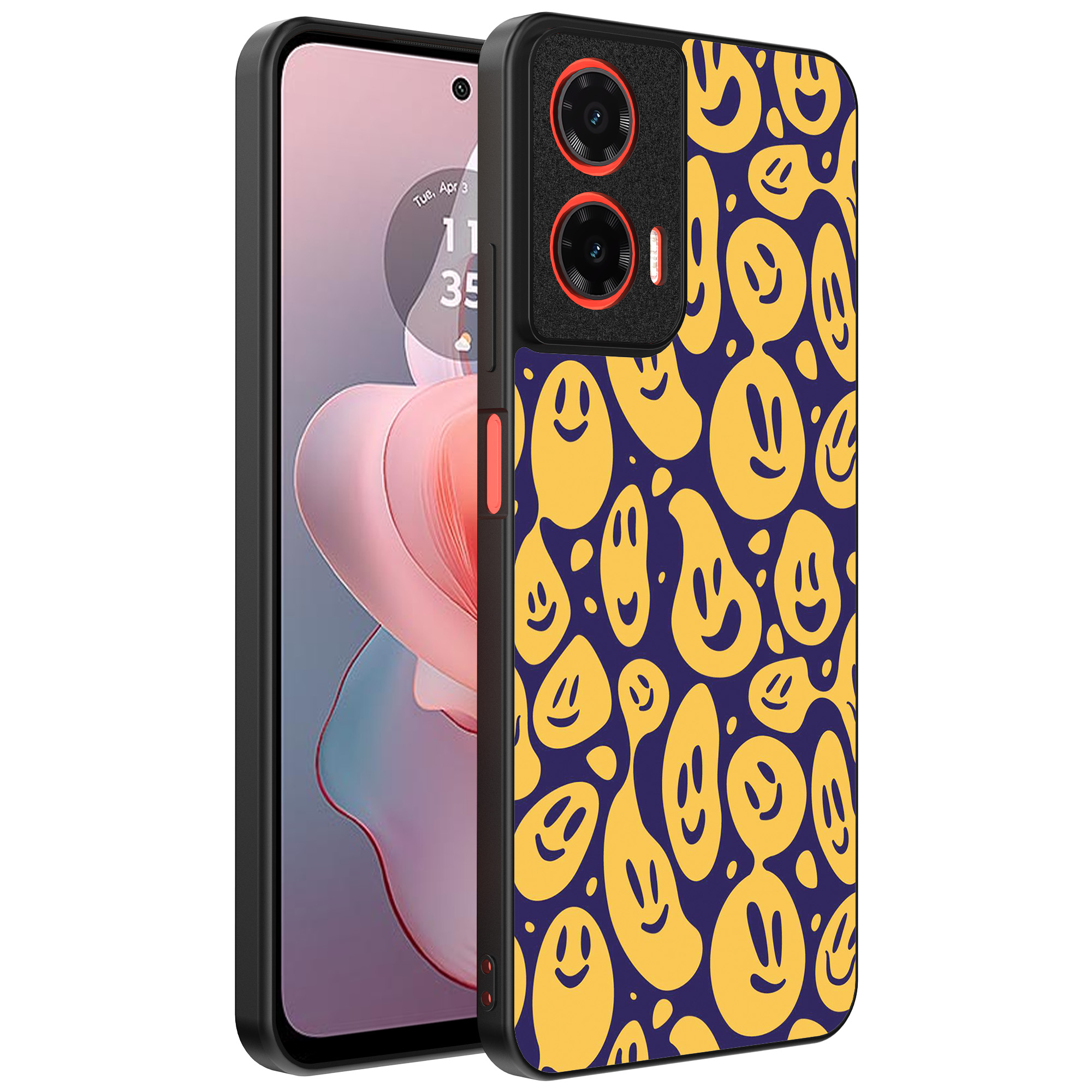 Motorola Moto G Power 2024 telefoonhoesje met smiley opdruk (1)