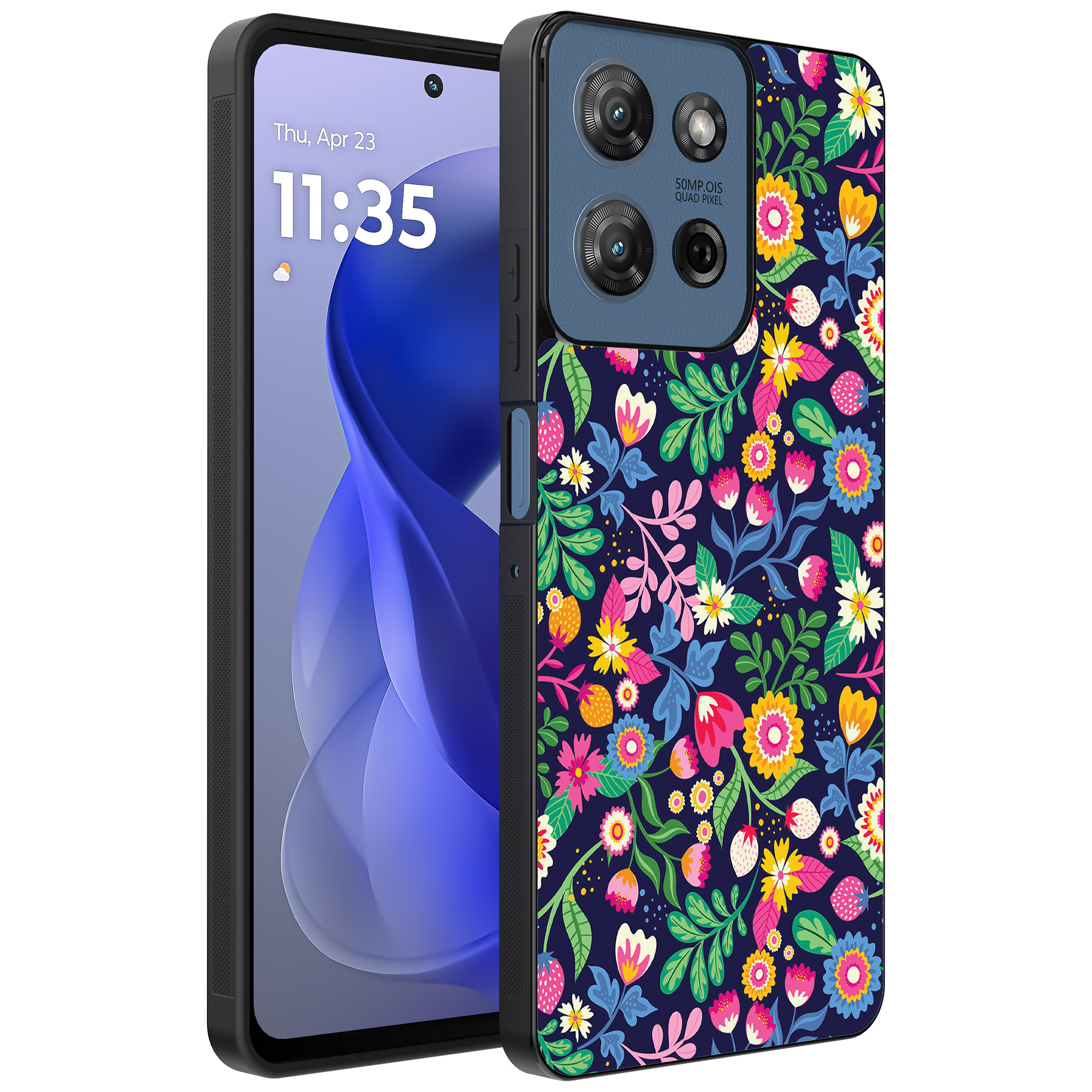 Motorola Moto G Power 2025 telefoonhoesje met bloemen opdruk (1)