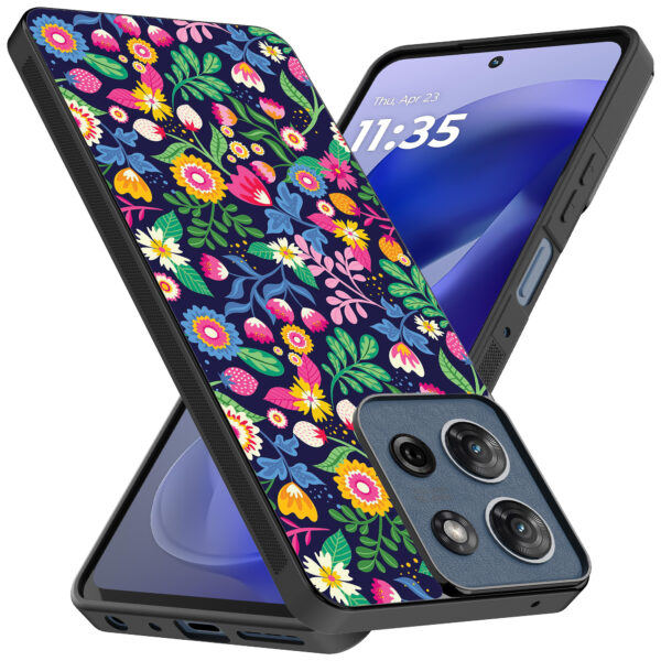 Motorola Moto G Power 2025 telefoonhoesje met bloemen opdruk (2)