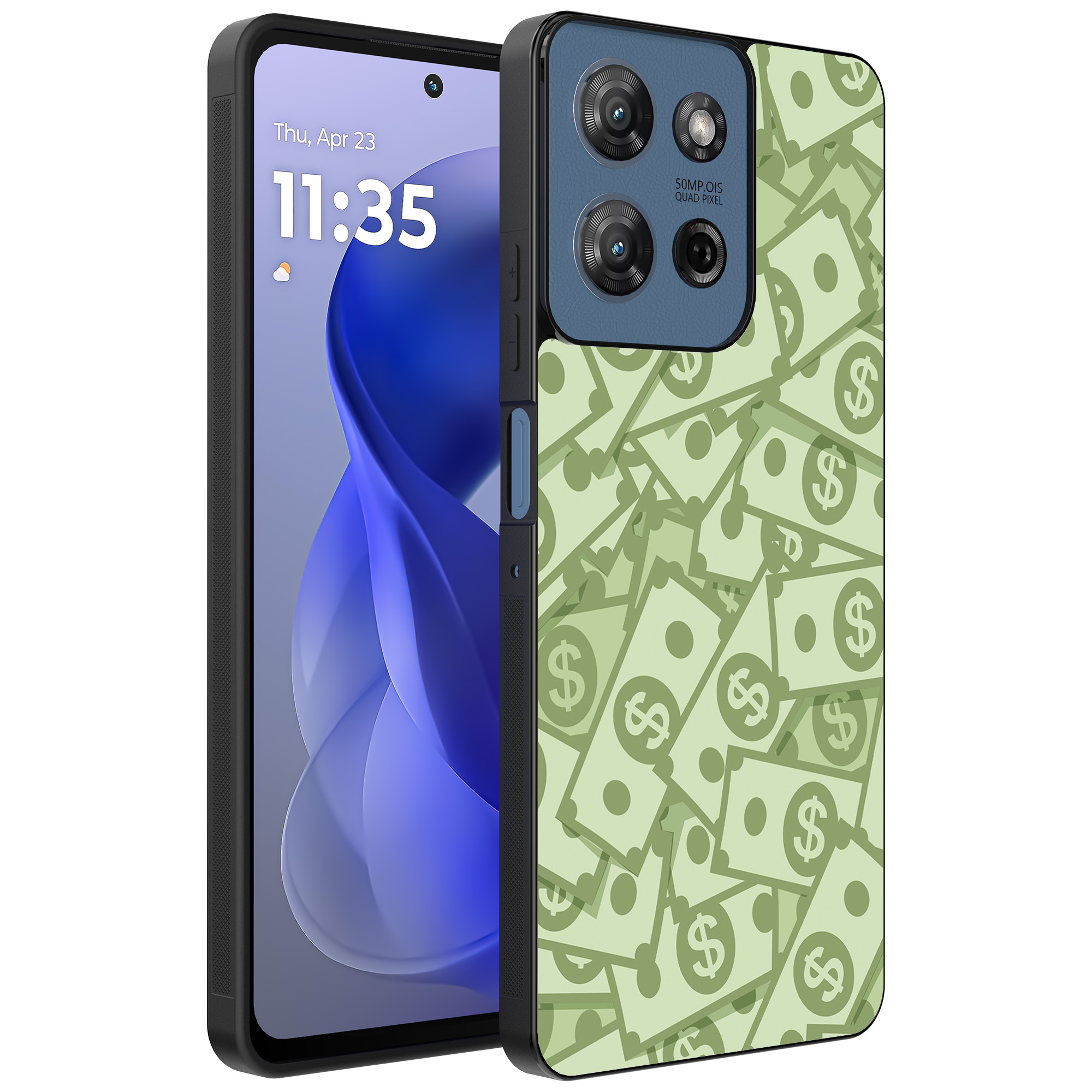 Motorola Moto G Power 2025 telefoonhoesje met geld opdruk (1)