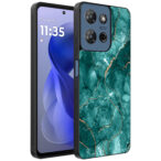 Motorola Moto G Power 2025 telefoonhoesje met groen marmer opdruk (1)