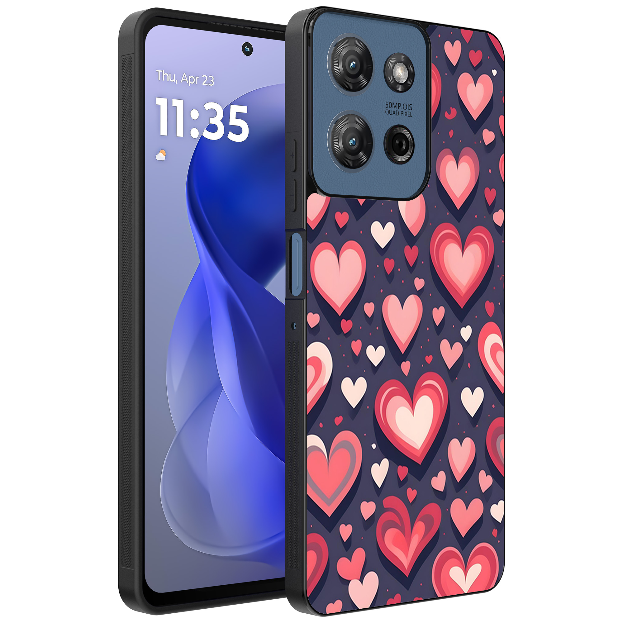 Motorola Moto G Power 2025 telefoonhoesje met hartjes opdruk groot (1)