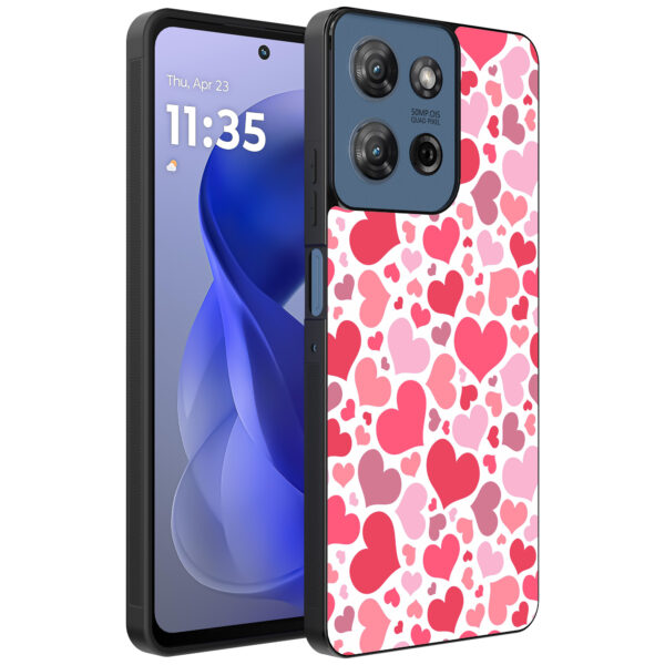 Motorola Moto G Power 2025 telefoonhoesje met hartjes opdruk transparant (1)