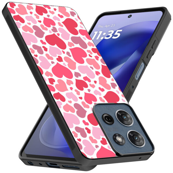 Motorola Moto G Power 2025 telefoonhoesje met hartjes opdruk transparant (2)