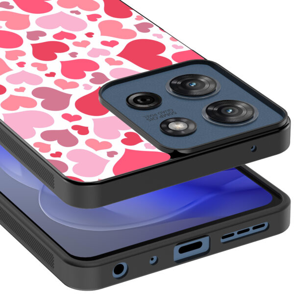 Motorola Moto G Power 2025 telefoonhoesje met hartjes opdruk transparant (4)