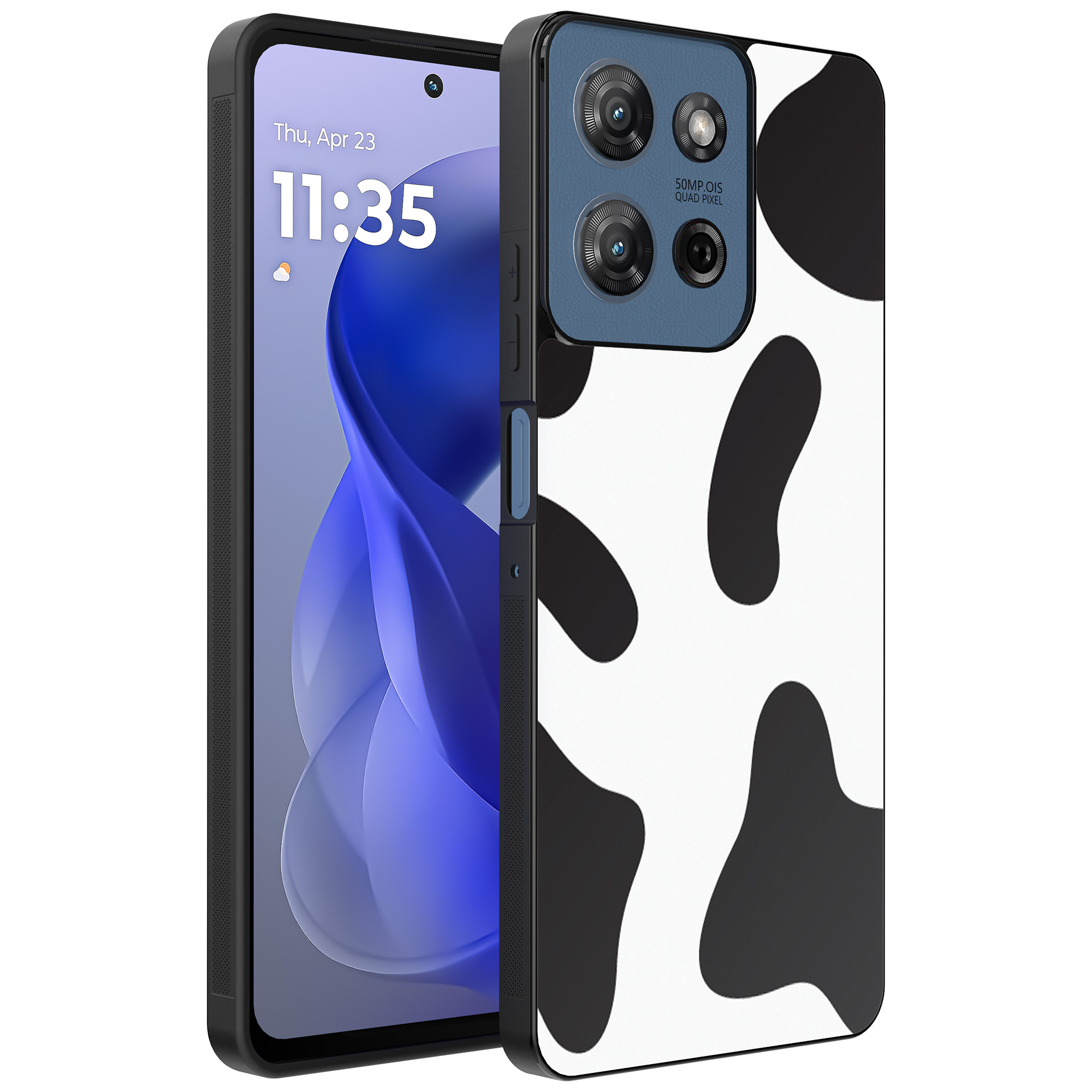 Motorola Moto G Power 2025 telefoonhoesje met koeienvlekken opdruk (1)