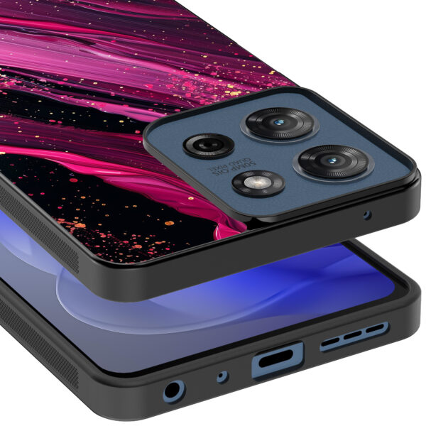 Motorola Moto G Power 2025 telefoonhoesje met paars roze marmer opdruk (4)