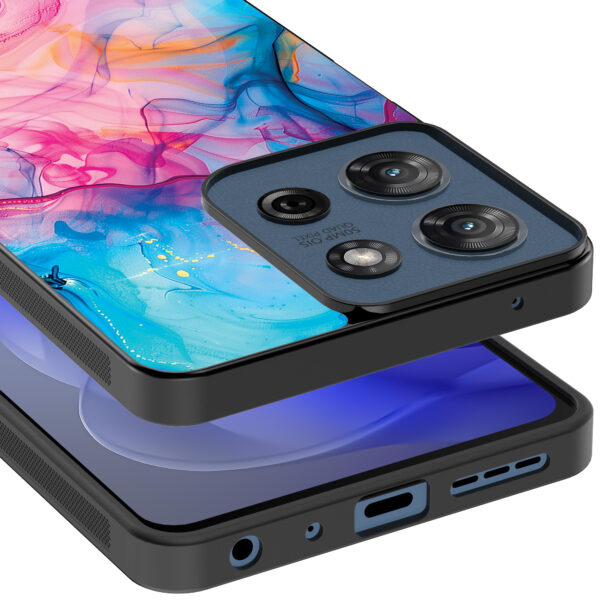 Motorola Moto G Power 2025 telefoonhoesje met regenboog acryl marmer opdruk (4)