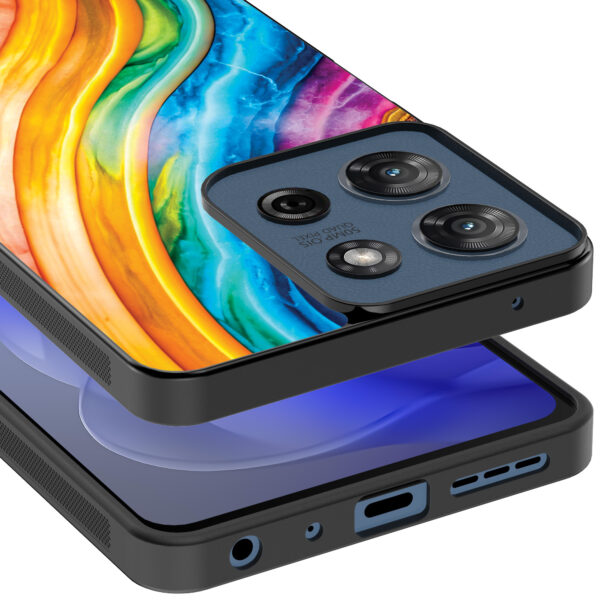 Motorola Moto G Power 2025 telefoonhoesje met regenboog goud marmer opdruk (4)
