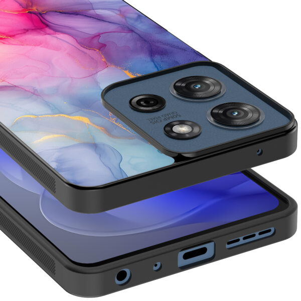 Motorola Moto G Power 2025 telefoonhoesje met regenboog marmer opdruk (4)
