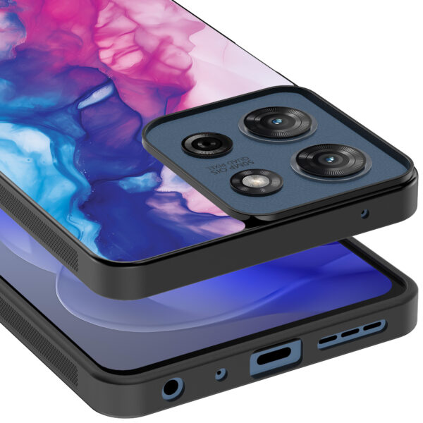 Motorola Moto G Power 2025 telefoonhoesje met roze blauw marmer opdruk (4)