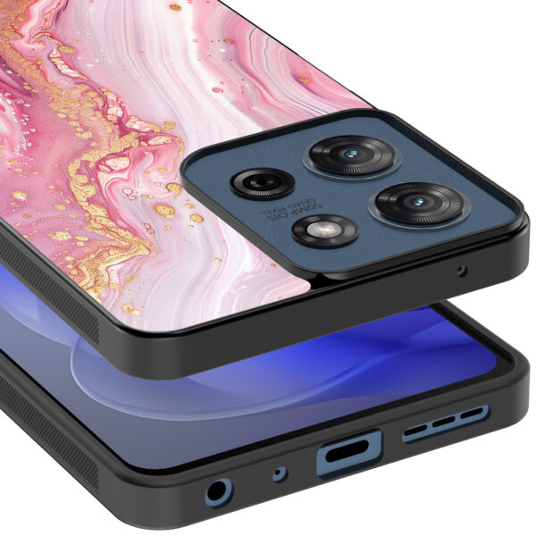 Motorola Moto G Power 2025 telefoonhoesje met roze marmer opdruk (4)