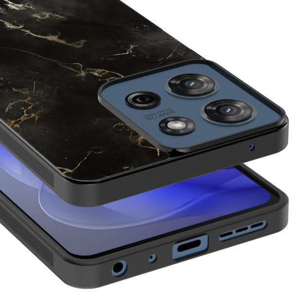 Motorola Moto G Power 2025 telefoonhoesje met zwart marmer opdruk (4)