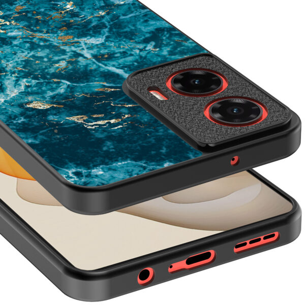 Motorola Moto G Stylus 2024 telefoonhoesje met blauw marmer opdruk (4)
