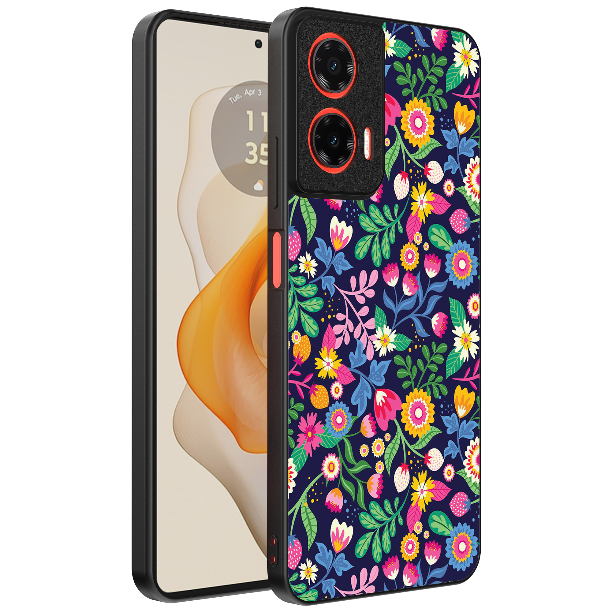 Motorola Moto G Stylus 2024 telefoonhoesje met bloemen opdruk (1)