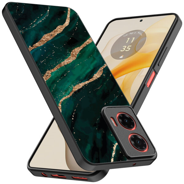 Motorola Moto G Stylus 2024 telefoonhoesje met groen goud marmer opdruk (2)