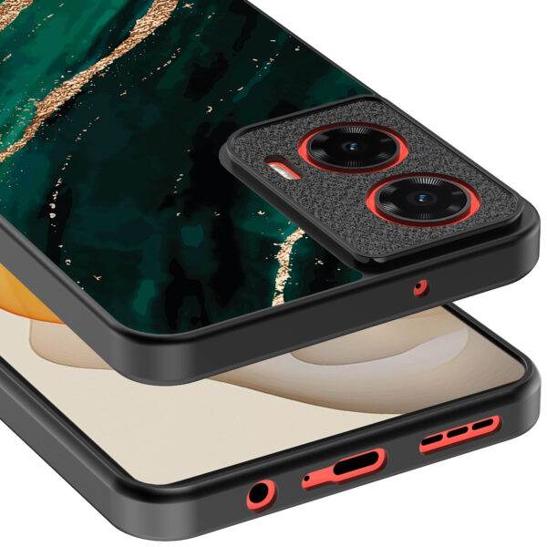 Motorola Moto G Stylus 2024 telefoonhoesje met groen goud marmer opdruk (4)
