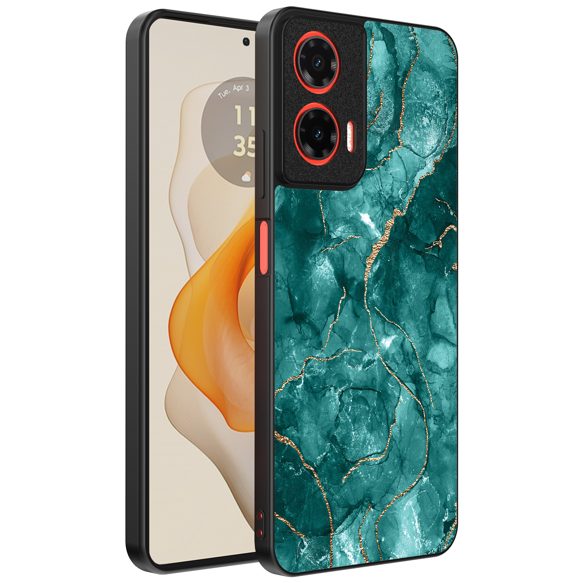 Motorola Moto G Stylus 2024 telefoonhoesje met groen marmer opdruk (1)
