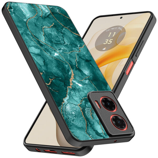 Motorola Moto G Stylus 2024 telefoonhoesje met groen marmer opdruk (2)