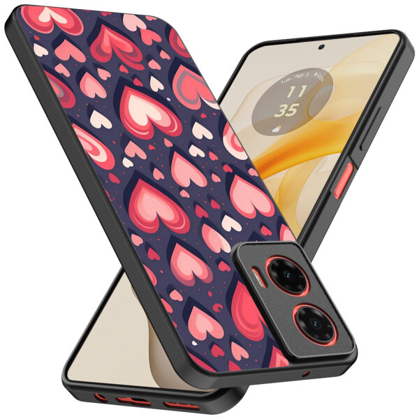 Motorola Moto G Stylus 2024 telefoonhoesje met hartjes opdruk groot (2)