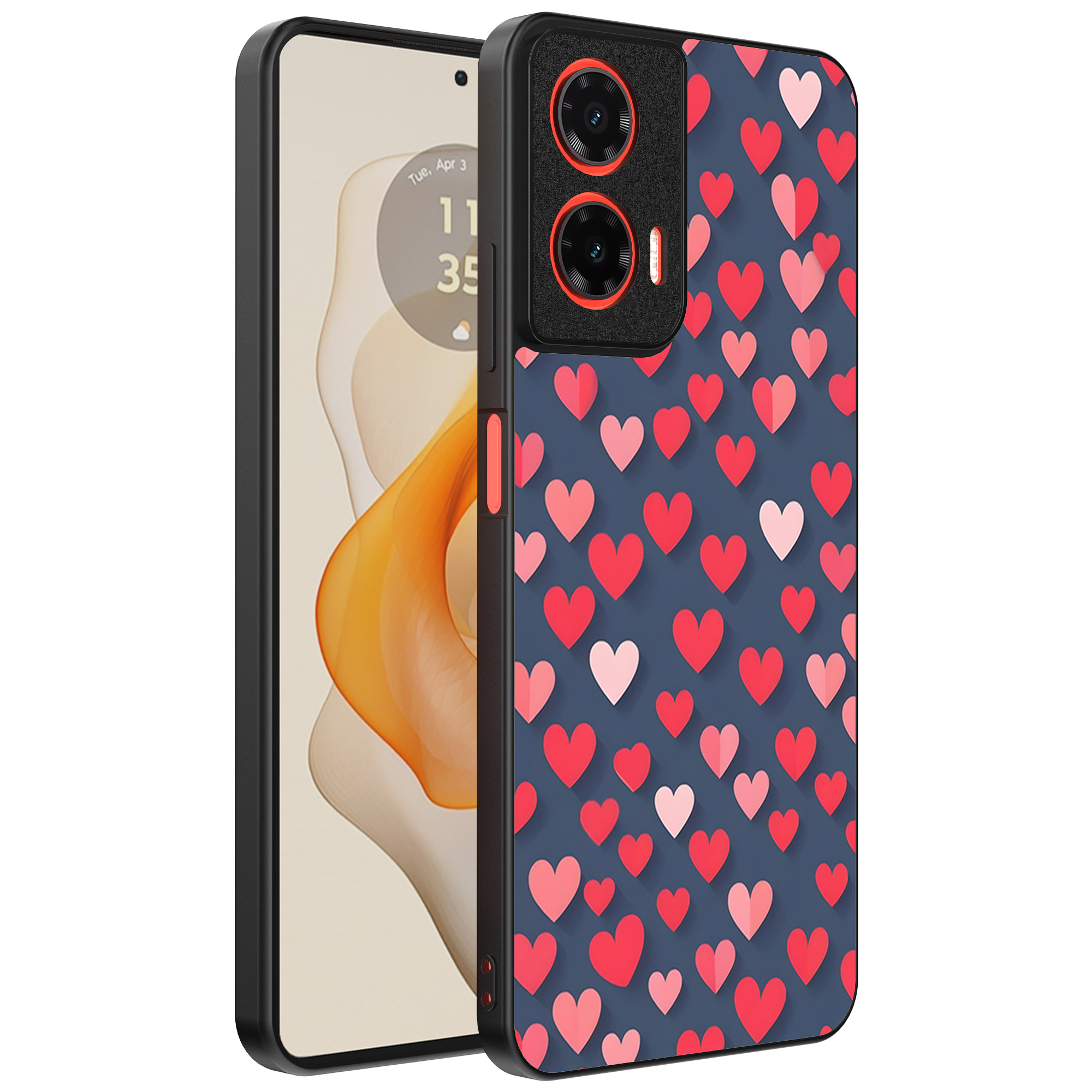Motorola Moto G Stylus 2024 telefoonhoesje met hartjes opdruk klein (1)