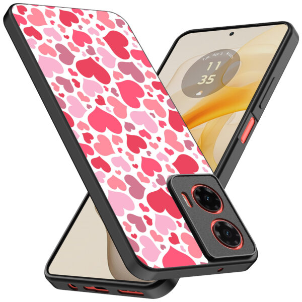 Motorola Moto G Stylus 2024 telefoonhoesje met hartjes opdruk transparant (2)