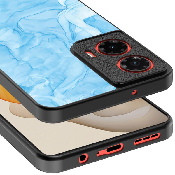 Motorola Moto G Stylus 2024 telefoonhoesje met lichtblauw marmer opdruk (4)
