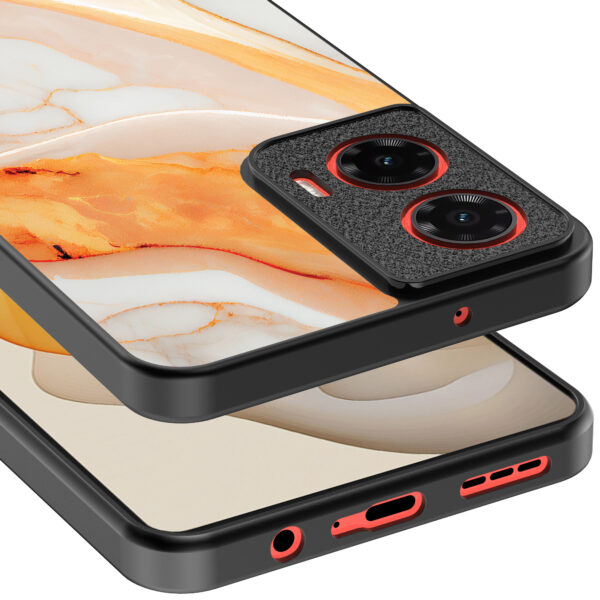 Motorola Moto G Stylus 2024 telefoonhoesje met oranje marmer opdruk (3)