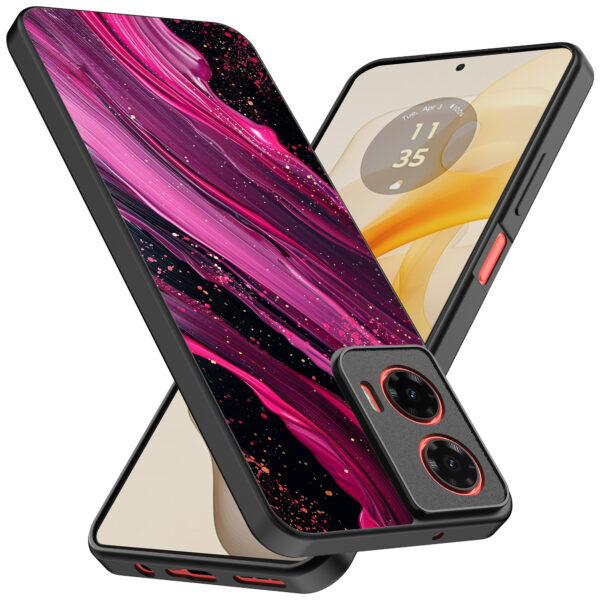 Motorola Moto G Stylus 2024 telefoonhoesje met paars roze marmer opdruk (2)