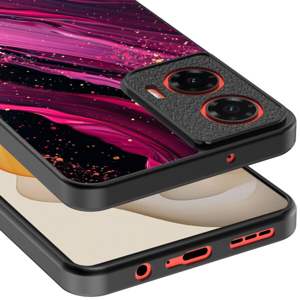Motorola Moto G Stylus 2024 telefoonhoesje met paars roze marmer opdruk (4)