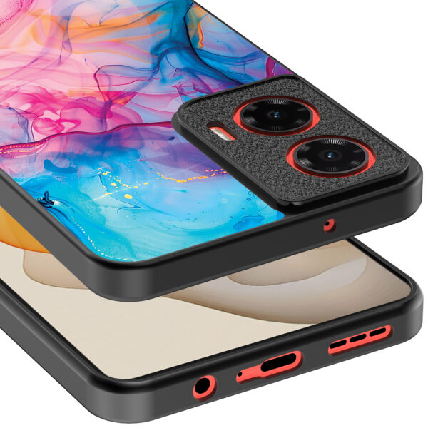 Motorola Moto G Stylus 2024 telefoonhoesje met regenboog acryl marmer opdruk (4)