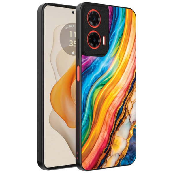 Motorola Moto G Stylus 2024 telefoonhoesje met regenboog goud marmer opdruk (1)