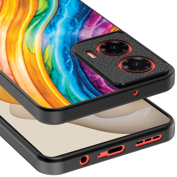 Motorola Moto G Stylus 2024 telefoonhoesje met regenboog goud marmer opdruk (4)