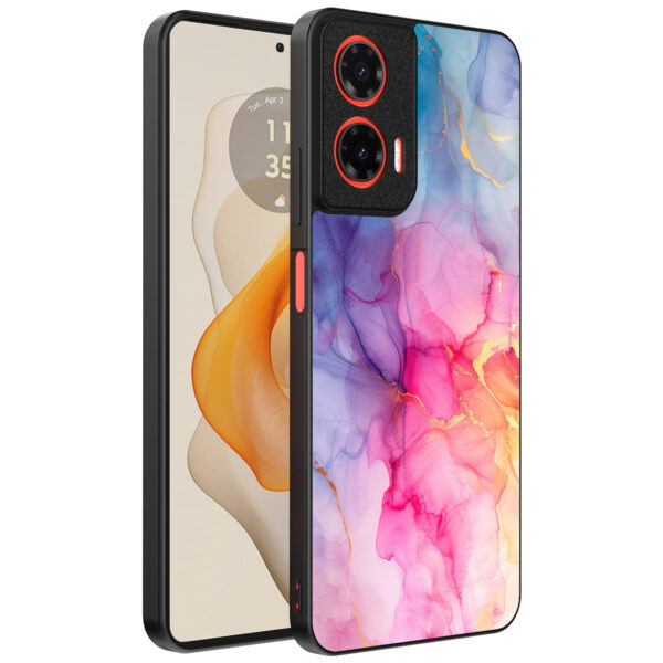 Motorola Moto G Stylus 2024 telefoonhoesje met regenboog marmer opdruk (1)