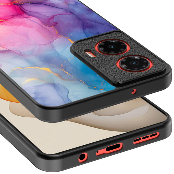 Motorola Moto G Stylus 2024 telefoonhoesje met regenboog marmer opdruk (4)