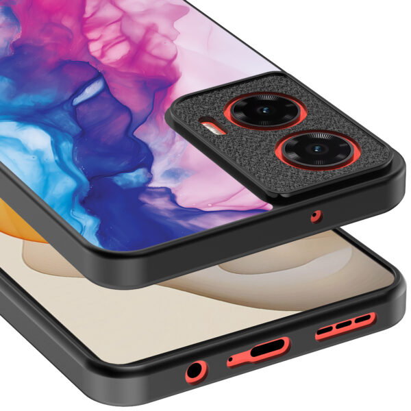 Motorola Moto G Stylus 2024 telefoonhoesje met roze blauw marmer opdruk (4)