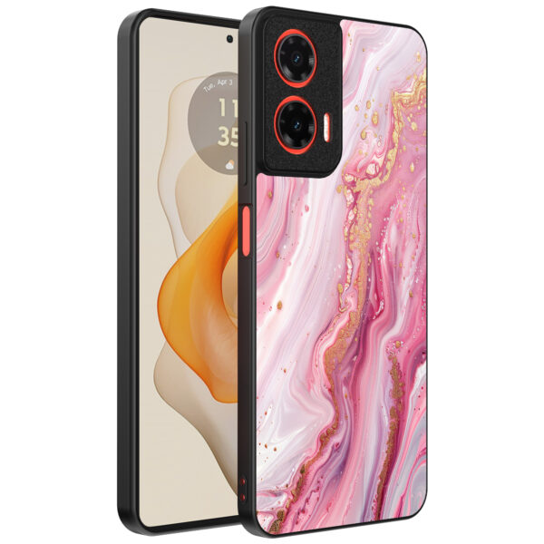 Motorola Moto G Stylus 2024 telefoonhoesje met roze marmer opdruk (1)