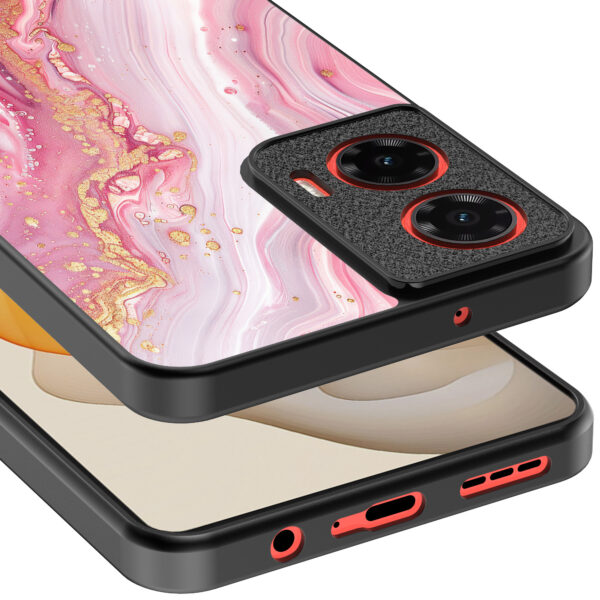 Motorola Moto G Stylus 2024 telefoonhoesje met roze marmer opdruk (4)