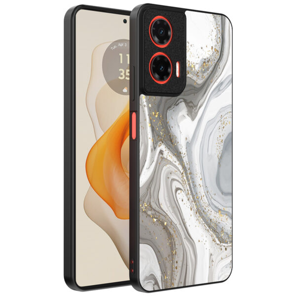 Motorola Moto G Stylus 2024 telefoonhoesje met zilver marmer opdruk (1)