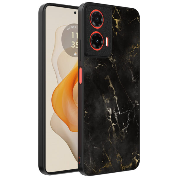 Motorola Moto G Stylus 2024 telefoonhoesje met zwart marmer opdruk (1)