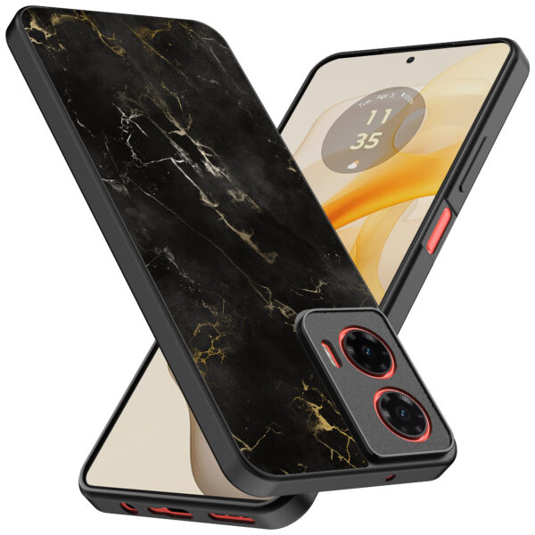 Motorola Moto G Stylus 2024 telefoonhoesje met zwart marmer opdruk (2)