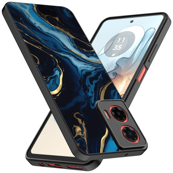 Motorola Moto G04-G24-G24 Power-E14 telefoonhoesje met blauw goud marmer opdruk (2)