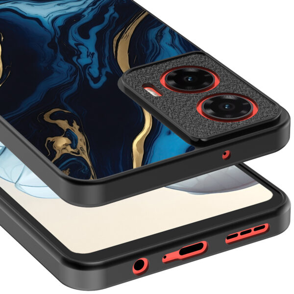 Motorola Moto G04-G24-G24 Power-E14 telefoonhoesje met blauw goud marmer opdruk (4)